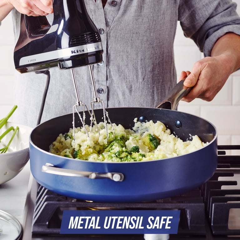 Blue Diamond Toxin Free Ceramic Metal Utensil Dishwasher Safe, 5QT Saute pan