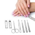 thumbnail image 3 of 7pcs Portable Nail Clipper Eyebrow Scissors Dead Skin Pusher Nail File Manicure Tool Set, 3 of 5