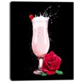 thumbnail image 2 of Strawberry Cocktail and Red Rose - Floral Canvas Art Print, 2 of 4