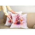 thumbnail image 2 of Ambesonne Music Throw Pillow Cover 2 Pack, Gradient Treble Chef Motif, 20", White and Multicolor, 2 of 5