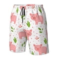 thumbnail image 5 of Kll Funny Little Pigs Men'S Casual Summer Beach Shorts Hawaiian Shorts With Pockets-X-Large, 5 of 9