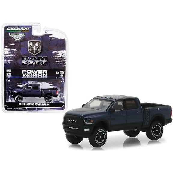 Greenlight Diecast Model Car 2018 Dodge Ram 2500 Power Wagon Pickup Truck Metallic Dark Purple Hobby Exclusive 1/64 Scale 1-Pack