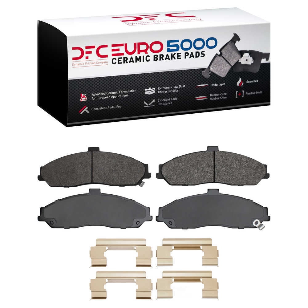 Dynamic Friction Company 1600-0731-02 DFC EURO 5000 Ceramic Brake Pads and Hardware Kit