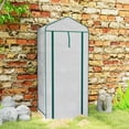 thumbnail image 7 of Outsunny 4 Tier Mini Greenhouse with Screen Roof, 27.6" x 19.7" x 62.2", Portable Small Greenhouse with High Strength PE Cover, White, 7 of 7