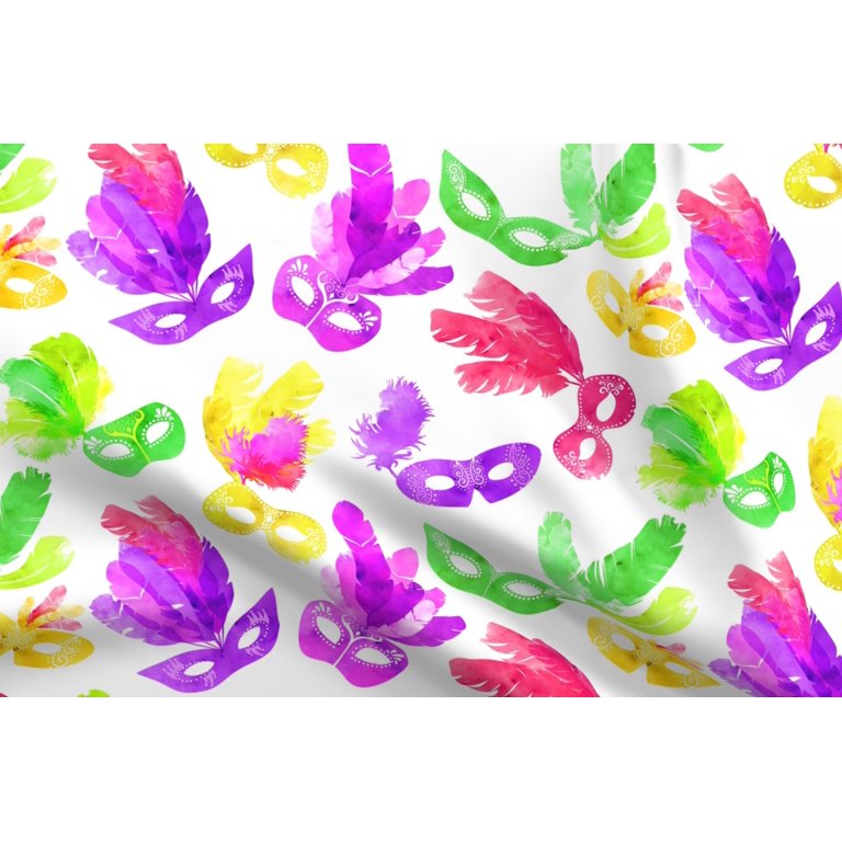  Spoonflower Fabric - Bold Mardi Gras Beads Carnivale