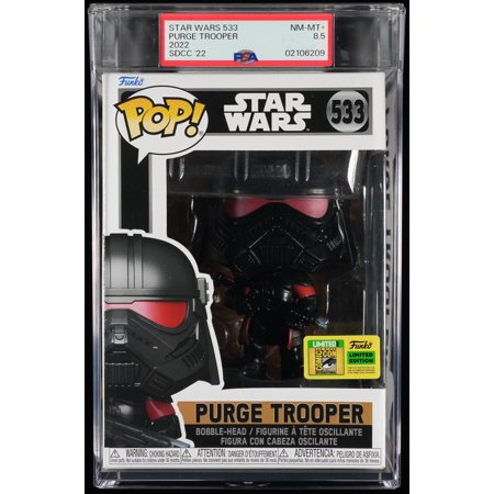 Star Wars PSA Graded 8.5 NM-MT+ Purge Trooper Collectible Vinyl Figure #533 Fully Encapsulated Bundle with Compatible Funko Pop! PSA Hard Protector Case