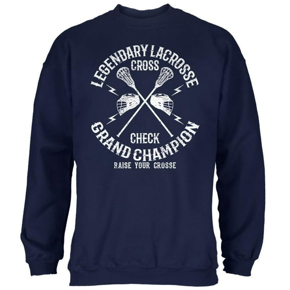 Lacrosse Cross Check Champion Mens Sweatshirt Navy X-LG