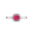 thumbnail image 4 of TimeLe$$ Classics Round and Cushion Cut Natural Ruby Gemstone Ring in 14K White Gold (Size: 9.5), 4 of 6