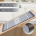 thumbnail image 4 of Striped Kitchen Rugs Set of 2, Cushioned Anti-Fatigue Kitchen Mats for Floor, Boho Non-Slip Waterproof Kitchen Floor Mat Washable for Kitchen, Home, Office, Laundry, Blue, 4 of 6