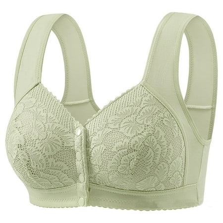 HYSYSB Sports Bras for Women balconette Bras for Women bras for Women seamless Bra bras for Older Front Closure Bra Cotton Bra Full Coverage Bra No Underwire Bra bralettes for Women Green B
