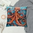 thumbnail image 2 of ONETECH Summer Pillow Covers Orange Octopus Cushion Case Vintage Octopus Blue Freshen Up Nautical Sea Sofa Couch Cushion Case for Patio Furniture Couch Tent Decorative Square Pillow Covers, 2 of 5