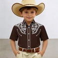 thumbnail image 2 of Animal Shirts for Boys , Toddler Boy Tshirt , Cowboy Tshirt,Boys Western Cowboy Print Short Sleeve Button Down Casual Shirt For Children And Youth, 2 of 4
