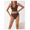 Brown, variant on Fashionable and sexy pearl shell pattern bikini set for soaking in hot springs, relaxing vacation, beach two-piece set for women