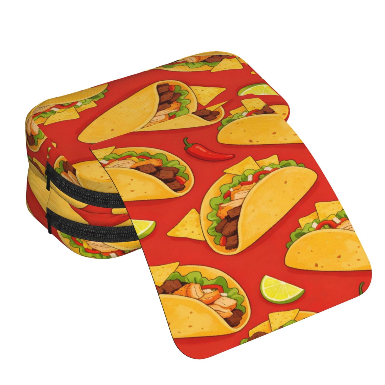 Large-Capacity Flip-Top Double-Layer Pencil Case, Multi-Functional Pocket Pen Case, Durable Stationery Organizer Mexico'S Cinco De Mayo Taco (7)