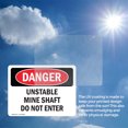 thumbnail image 6 of (2 Pack) Unstable Mine Shaft Do Not Enter OSHA Danger Sign 14 Inch X 10 Inch Vinyl Label Decal Sticker Weather Resistant, UV Protected for Workplace, Business, and Construction Site, Made in the USA, 6 of 7