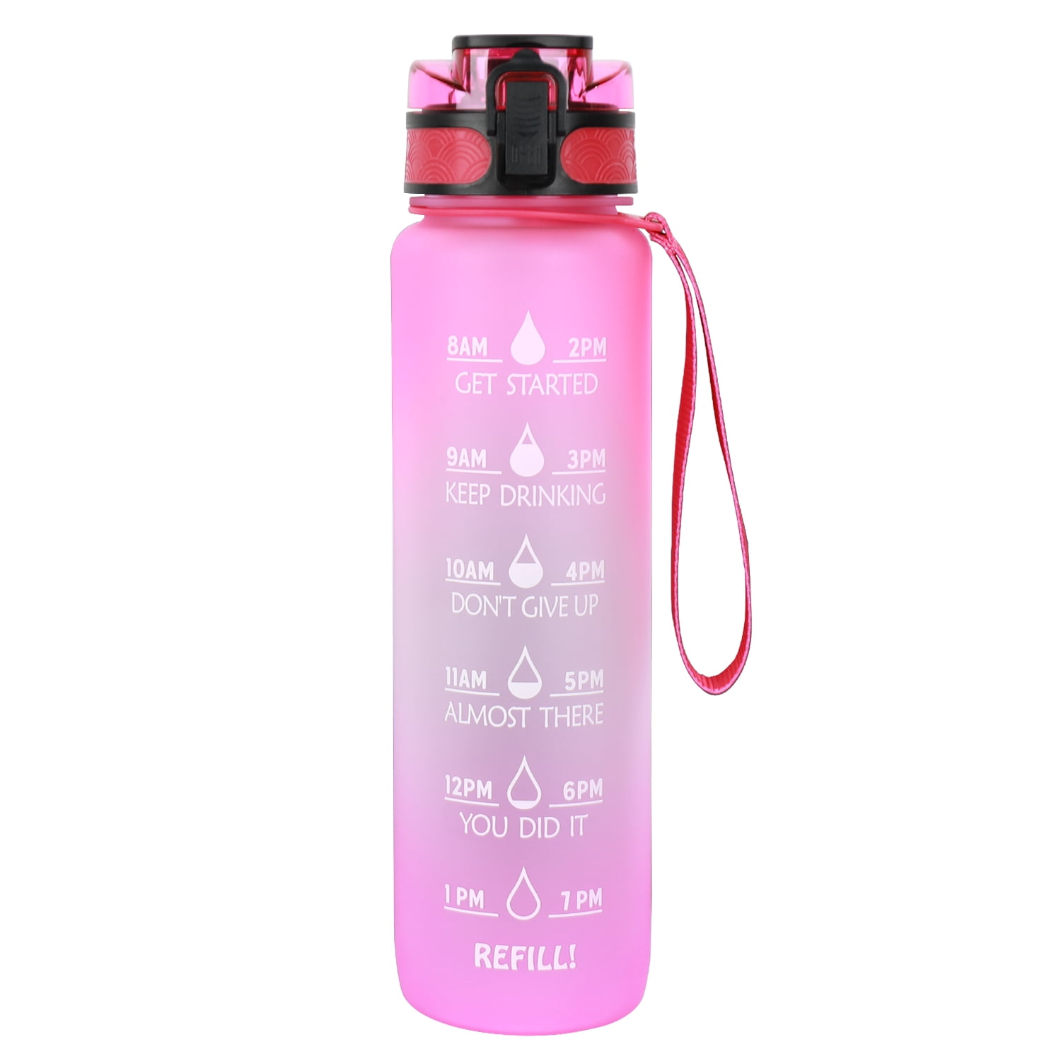 Azebo 32 oz Motivational Water Bottle with Time Marker,Tritan BPA Free