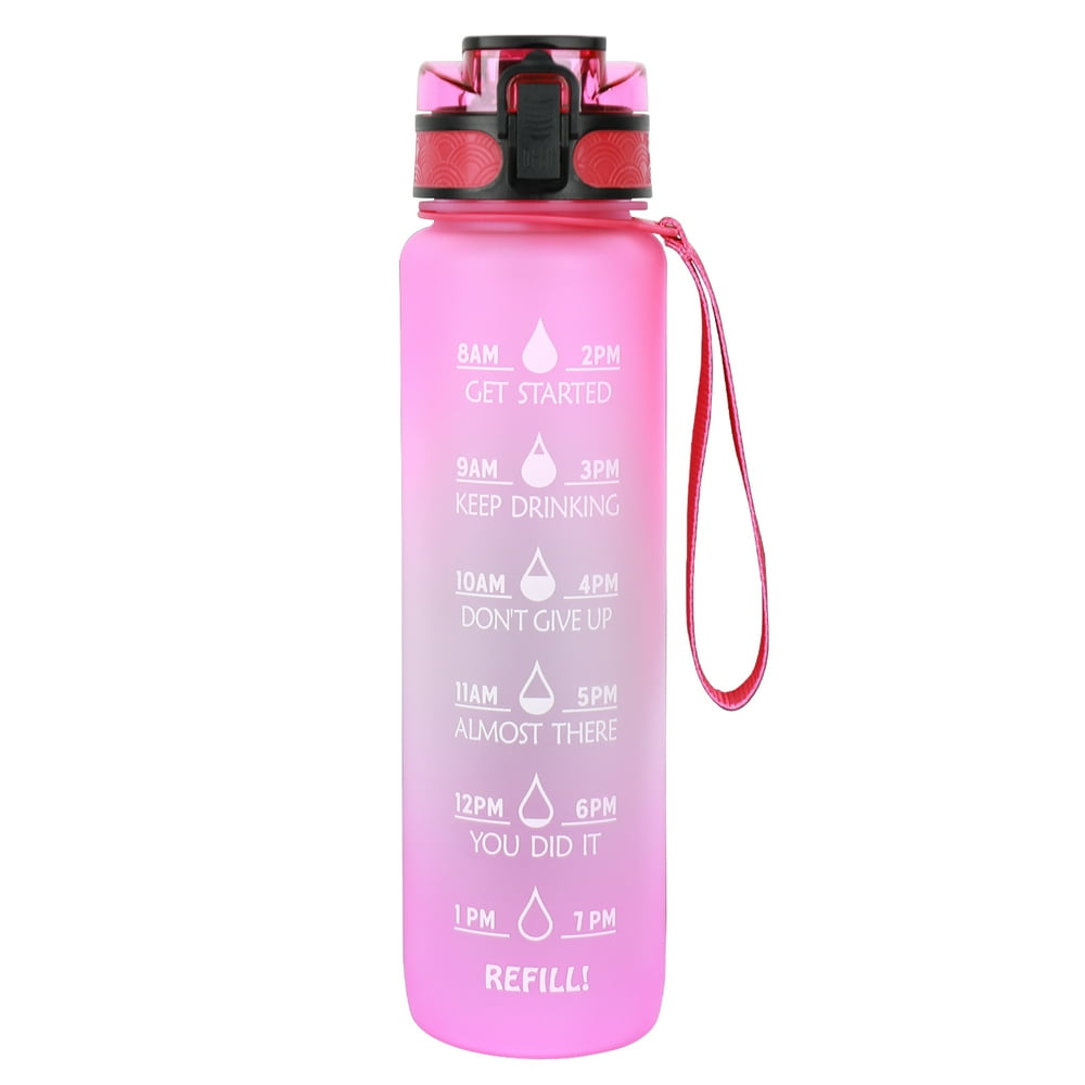 Azebo 32 oz Motivational Water Bottle with Time Marker,Tritan BPA Free