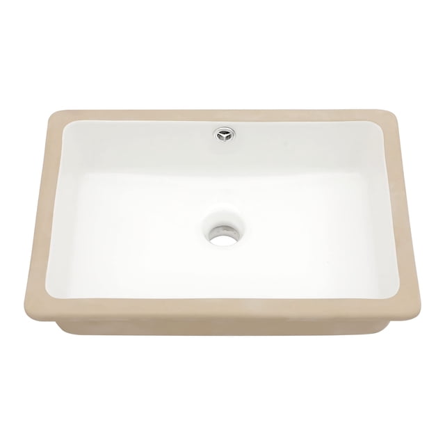 Lavabo de baño Dcolora rectangular 46x32cm de porcelana blanca