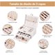 thumbnail image 3 of Organizador De Joyas de 3 Niveles con Cerradura Y Llave, Collares Y Relojes Caja Almacenamiento De Joyería Y Accesorios(Blanco), 3 of 7