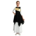 thumbnail image 3 of inhzoy Kids Girls Sleeveless Liturgical Praise Dance Dress Metallic Tank Dress Worship Dancewear Black 8, 3 of 7