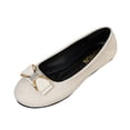 thumbnail image 3 of Zedker Womens Ballet Flats Shoes Point Toe Shoes Comfortable Dressy Slip On Casual Flats with Bow for Women Beige 36, 3 of 10