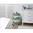 thumbnail image 5 of SunnyPoint 3-Tier Compact Rolling Metal Utility Cart with Caster Wheels, TURQ, 5 of 7