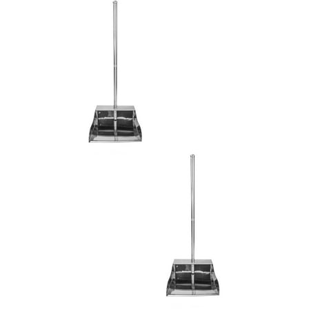 Set of 2 Stainless Steel Long Handled Dustpan This Polished Office