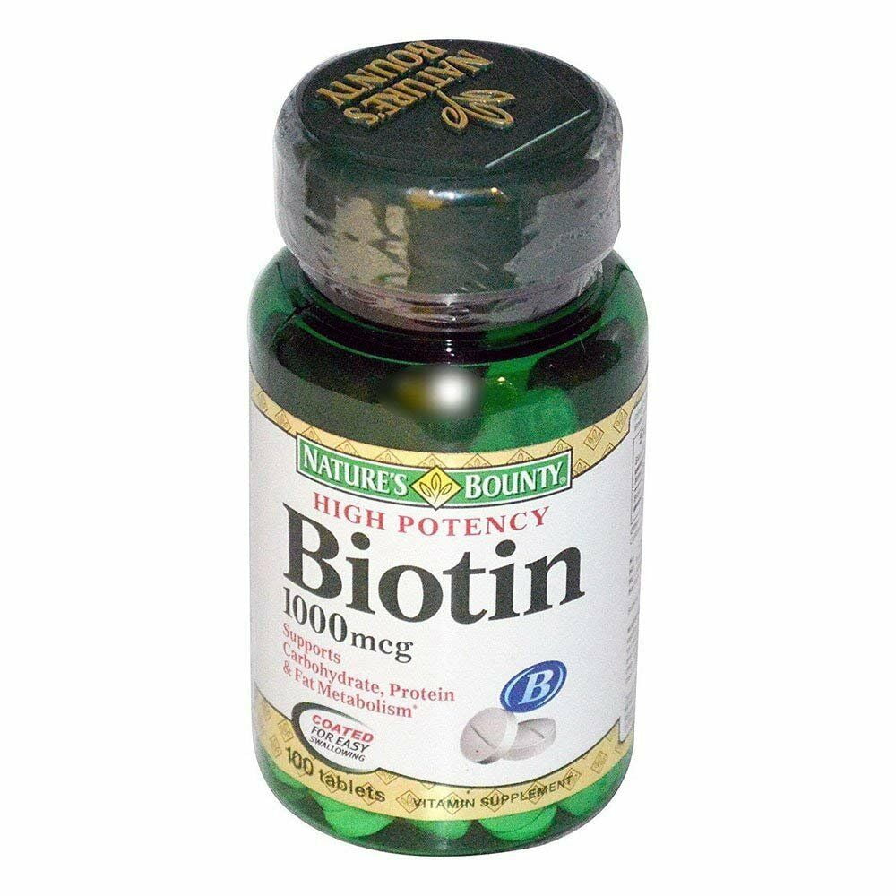 Nature's Bounty Biotin 1000 mcg Tablets 100 ea Pack of 3 - Walmart.com