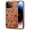 Purple, variant on for iPhone 17Pro Cork Wood Phone Case Luxury Gold Plating+ Flower Floral Printed Back Cover, Hidden Folding ID Credit Card Holder Slot, Kickstand Support