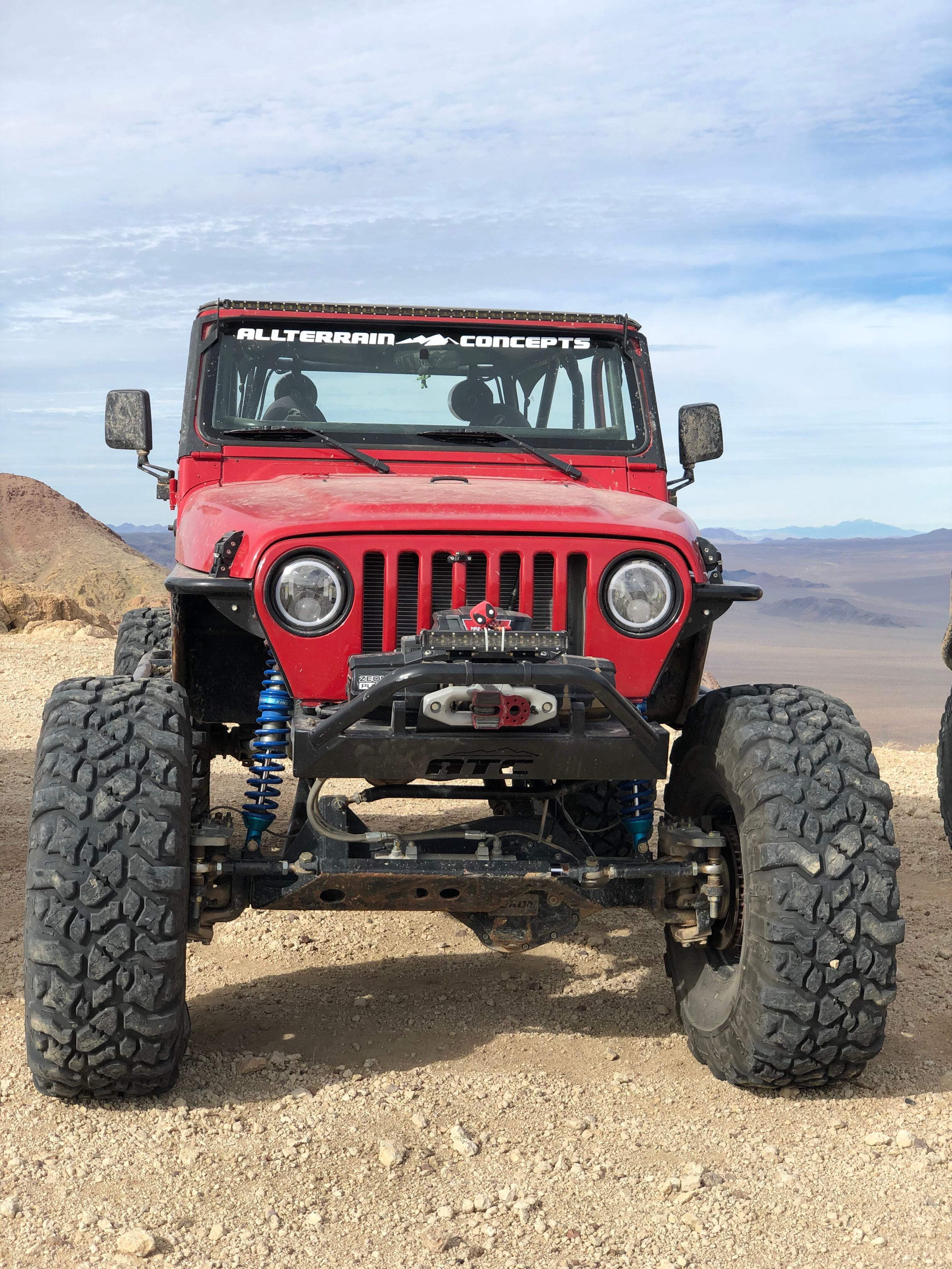 All Terrain Concepts - Dual Halo 7-inch Headlights | Illuminate Your Path with Cutting-Edge LED Technology | Set of Two | High Intensity CREE LEDs | Amber and White Halo Options | Built-in LED Canbus