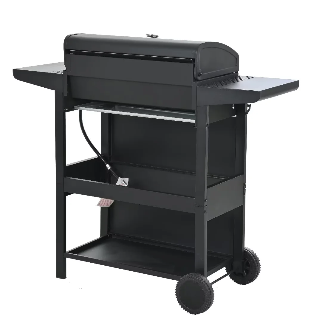 Leuco 4-Burner Propane Gas BBQ Grill with Side Burner & Porcelain-Enameled Cast Iron Grates, 34,000 BTU Output Stainless Steel Grill for Outdoor Cooking Kitchen and Patio Backyard Barbecue