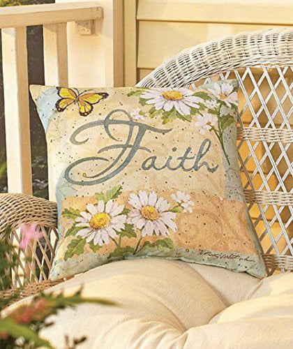 16x16 Multicolor IER Faith Hope Love Quote Throw Pillow