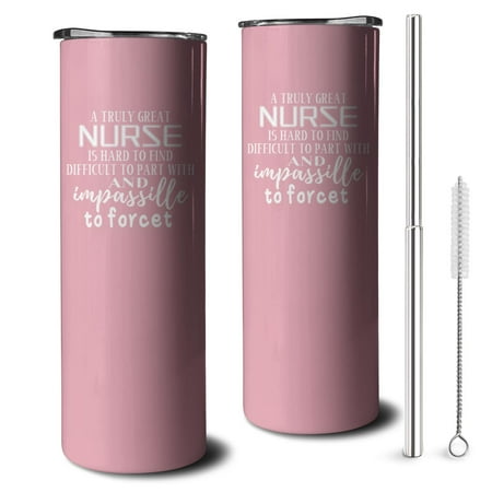 

20 Oz Nurse Tumbler with Lid and Straw Nurse Life Cup School Nurse Coffee Mug Cup Water Bottle Skinny Tumbler Nurse Gifts for Women， Stainless Steel Insulated Tumbler