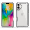 thumbnail image 2 of for iPhone 16 Case, Soft Silicone Bumper & Crystal Clear Hard PC Back, Luxury 2 In 1 Shockproof Military Drop Protection Anti-Fingerprint Phone Case Cover for iPhone 16, Gray, 2 of 2