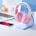 thumbnail image 3 of Bluetooth Headphones Wireless, Over Ear Stereo Bluetooth 5.3 Headset with HiFi Sound, Noise Reduction, Long Battery Life, and Folding Stand for Easy Storage Pink, 3 of 8