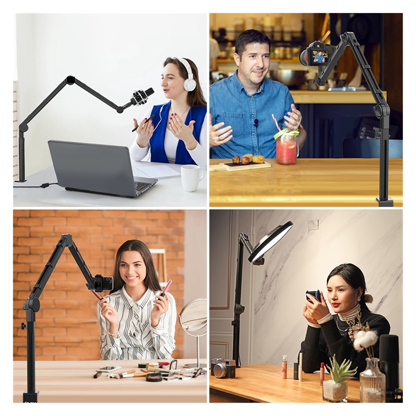 Microphone Boom Arm Stand Heavy Duty Adjustable DSLR Camera Smartphone Microphone Stand Mount ,Long Lasting