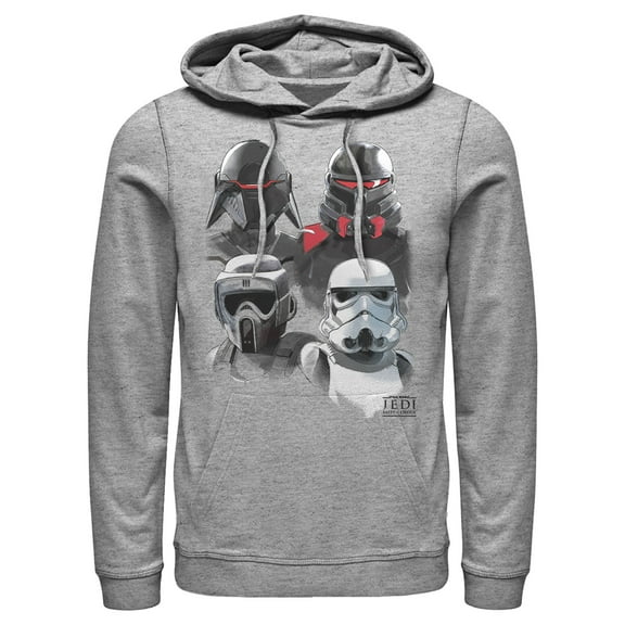 Men's Star Wars Jedi: Fallen Order Darth Vader's Inquisitor Squad  Pull Over Hoodie Athletic Heather Small