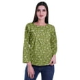 thumbnail image 1 of Moomaya Printed Button Placket Full Sleeve Top Round Neck WoMen's Casual Summer Tunic, 1 of 6