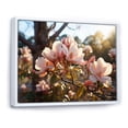 thumbnail image 2 of Designart "White Pink Magnolias landscape Vibrant II" Floral Floater Framed Wall Art Living Room, 2 of 7