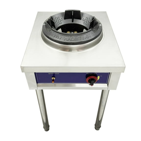 10" LPG Chamber Single Burner Open Style Commercial Gas Wok Gas Stove High Pressure Stove Flame Failure Protection
