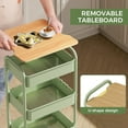 thumbnail image 3 of 3 Tier Rolling Cart with Table top, Metal Rolling Utility Cart, Sturdy Storage Organizer Cart with Locking Wheels & Hooks for Office, Classroom, Kitchen and Bathroom, 3 of 16
