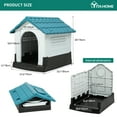 thumbnail image 3 of Dextrus Folding Large Dog House Outdoor Plastic Doghouse with Adjustable Skylight and Elevated Base Water Resistant Pet House for Small, Medium, and Large Dogs, 3 of 10
