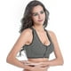 thumbnail image 4 of 3 Pack Women's Sports Bra Zip Front Non Wired Comfy Post Surgery Bra With Removable Pads, Plus Size Bra S-4XL, 4 of 5
