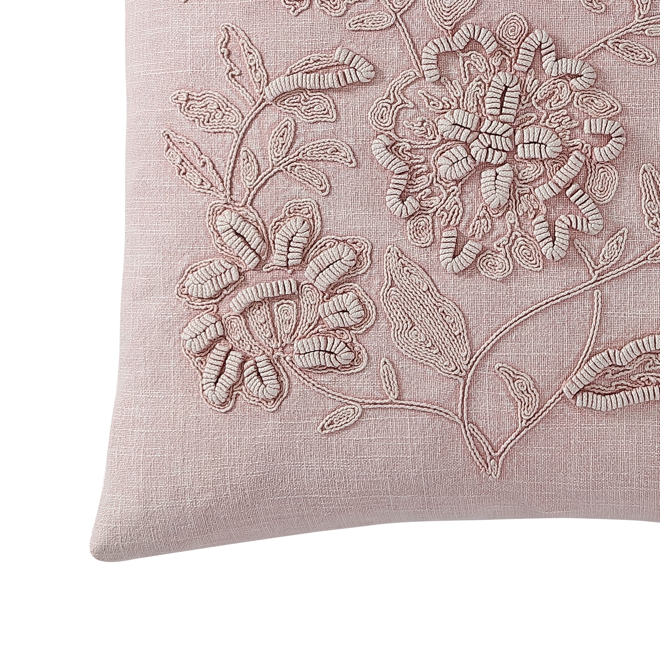 Better Homes & Gardens, Blush Tonal Floral Decorative Pillow, Square, 20" x 20", 1 Piece