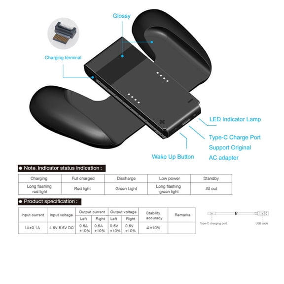 Charging Handle Grip Controller Charger Dock Holder for Nintendo Switch Joy-Con