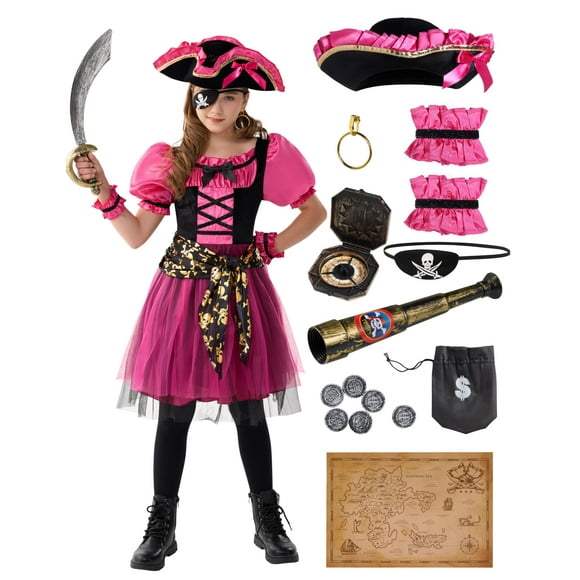 Disfraz de Halloween de Spooktacular Creations, niña pirata de 3 a 4 años