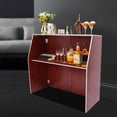 thumbnail image 2 of Foldable Bar, 47.75*19.5*42.75In Portable Event Bars Commercial Foldable Bars Rectangular Bar Cabinet Freestanding Counter Cabinets w/Top and Middle Shelves for Parties, Picnics, Barbecues(Brown), 2 of 9