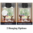 thumbnail image 6 of Independence Day Tie Up Valances Curtain, Adjustable Kitchen Vintage Distressed Black and White American Flag Valances for Windows Decor, Rod Pocket Short Curtains Set for Bedroom/Bathroom, 42"x12", 6 of 9