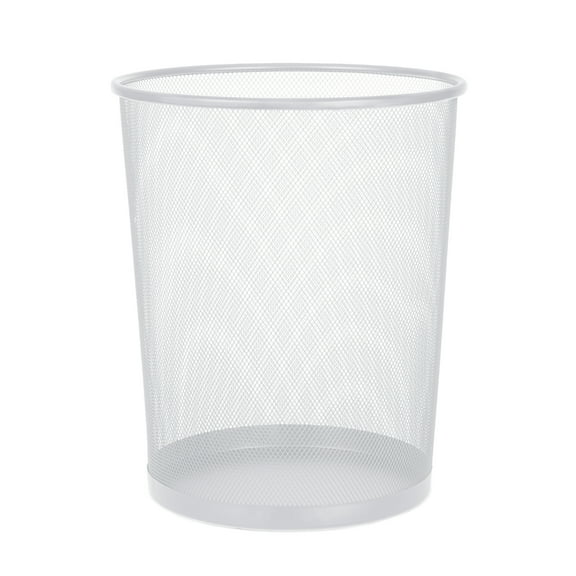 Smart Design Steel Metal Mesh Waste Basket - 11.75 x 13.75 inch -White