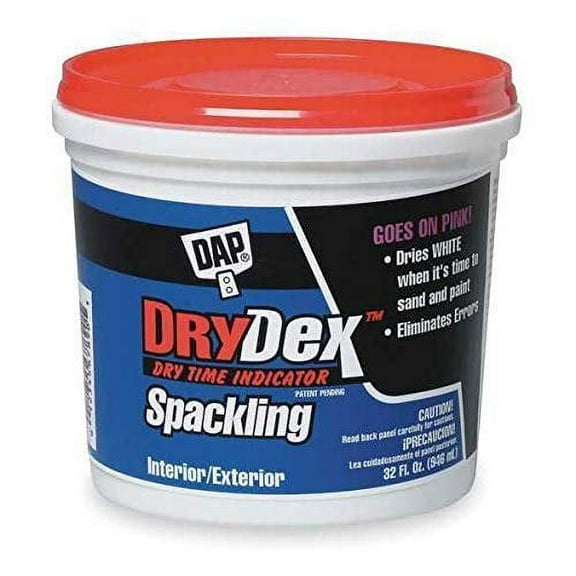 DAP Spackling Compound Drydex Interior/Exterior - Easy to Clean - 1 Qt, White